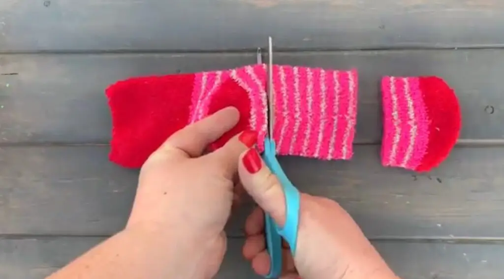 cutting patterned sock