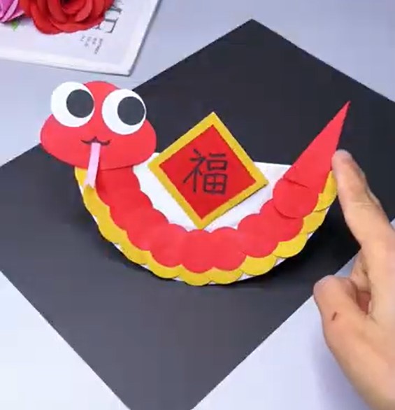 DIY Chinese New Year Snake Craft for Seniors finished product