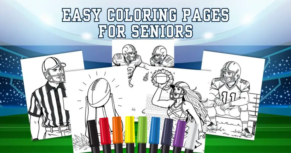 Super Bowl Coloring Book for Seniors Graphic 1