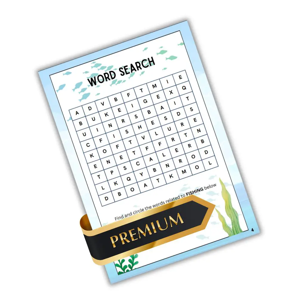 Fishing Activity Book - Fishing-themed Word Search