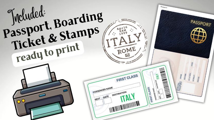included printable resources for italy armchair travel