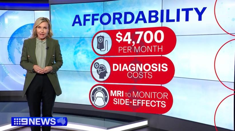 news showing the cost of Alzheimer's treatment