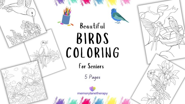 Beautiful Birds Coloring Pages for Seniors – Premium Printables