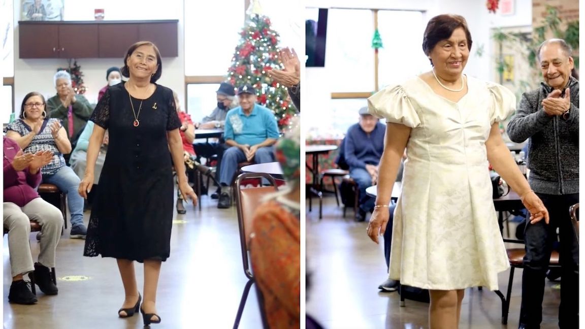 seniors participating in a fashion show