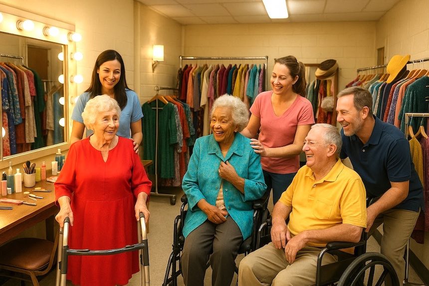 seniors back stage at a fashion show