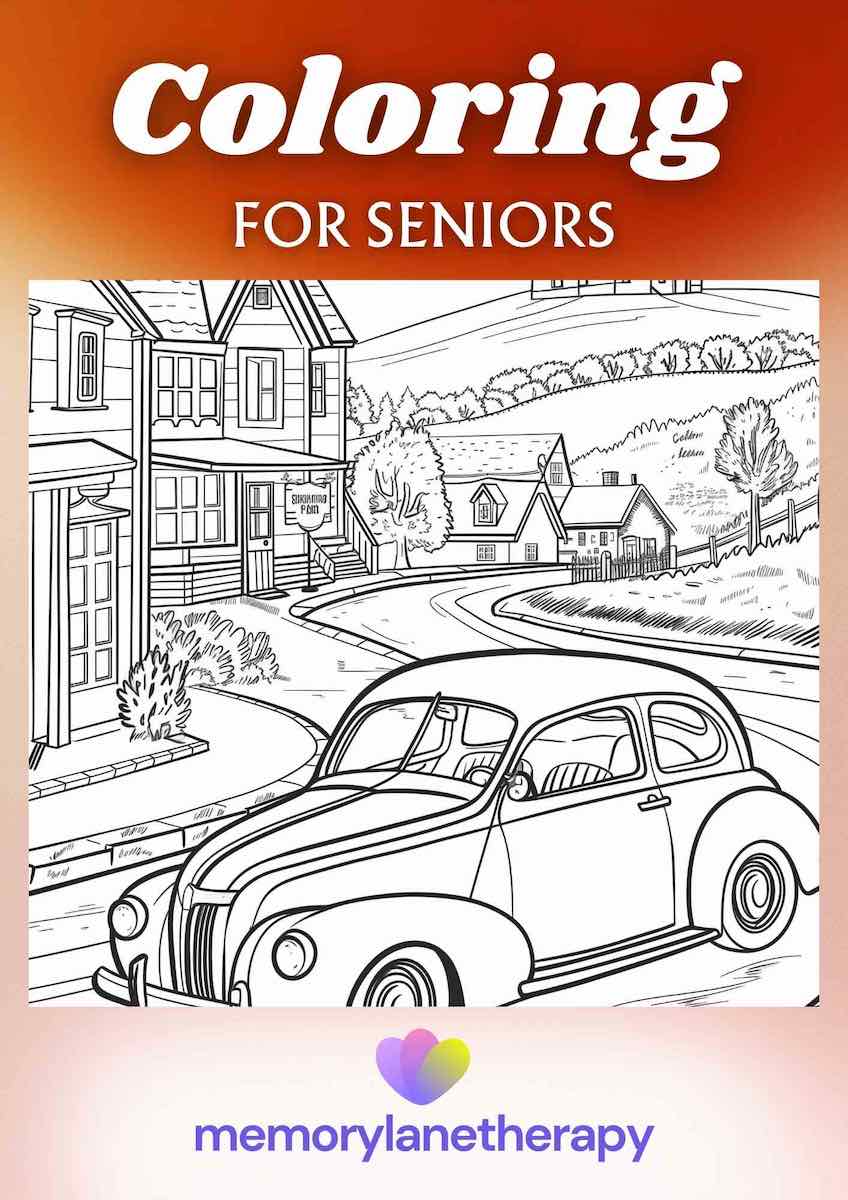 preview of the country town color page