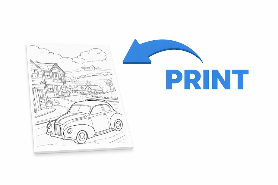 an A4 example of the country town printable for seniors