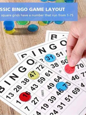 bingo card with chips