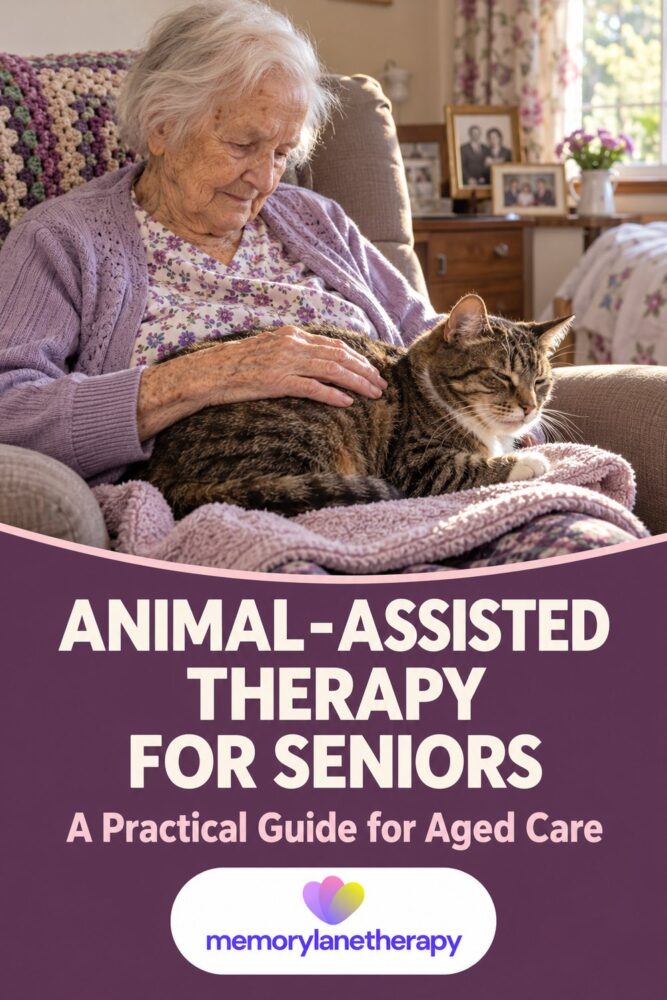 Animal-Assisted Therapy for Seniors portrait thumbnail with Memory Lane Therapy logo