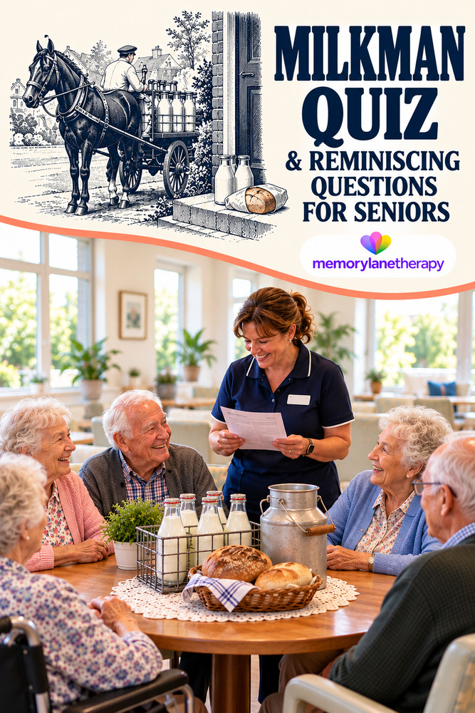 Milkman and Home Deliveries Quiz and reminiscing questions for seniors cover